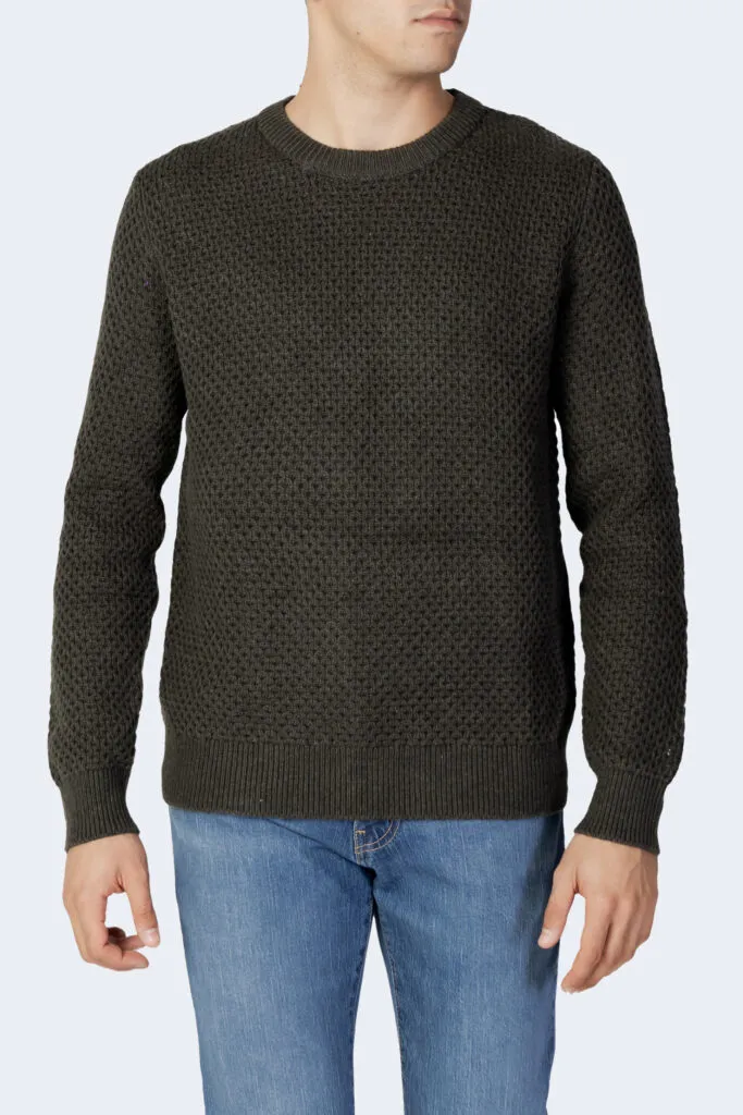 Maglione Selected slhoctavian ls honeycomb crew neck w Verde Scuro