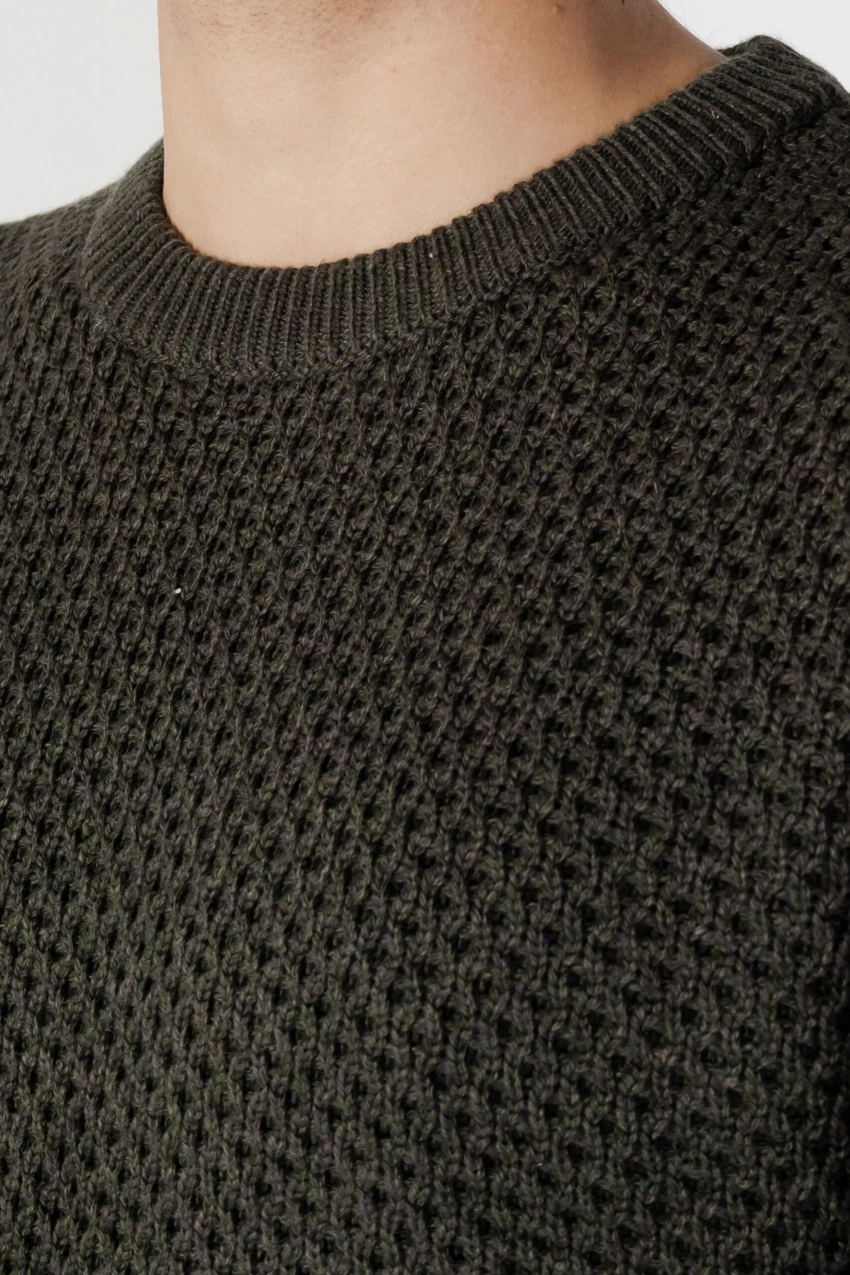 Maglione Selected slhoctavian ls honeycomb crew neck w Verde Scuro