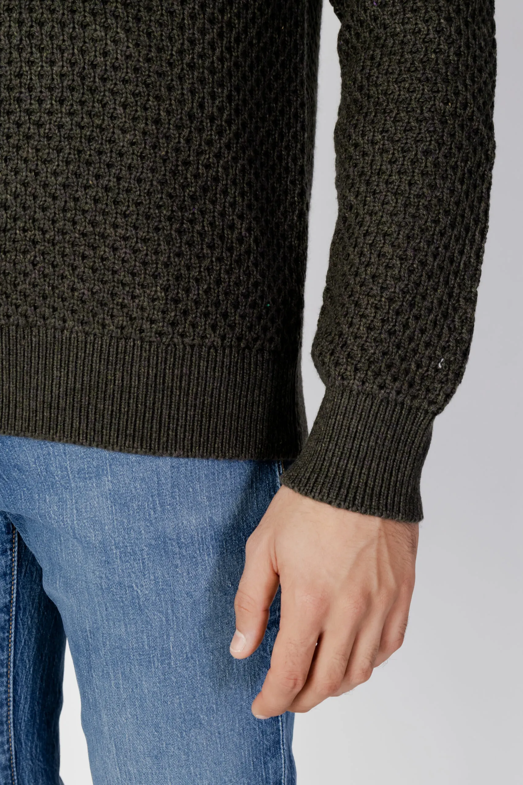 Maglione Selected slhoctavian ls honeycomb crew neck w Verde Scuro