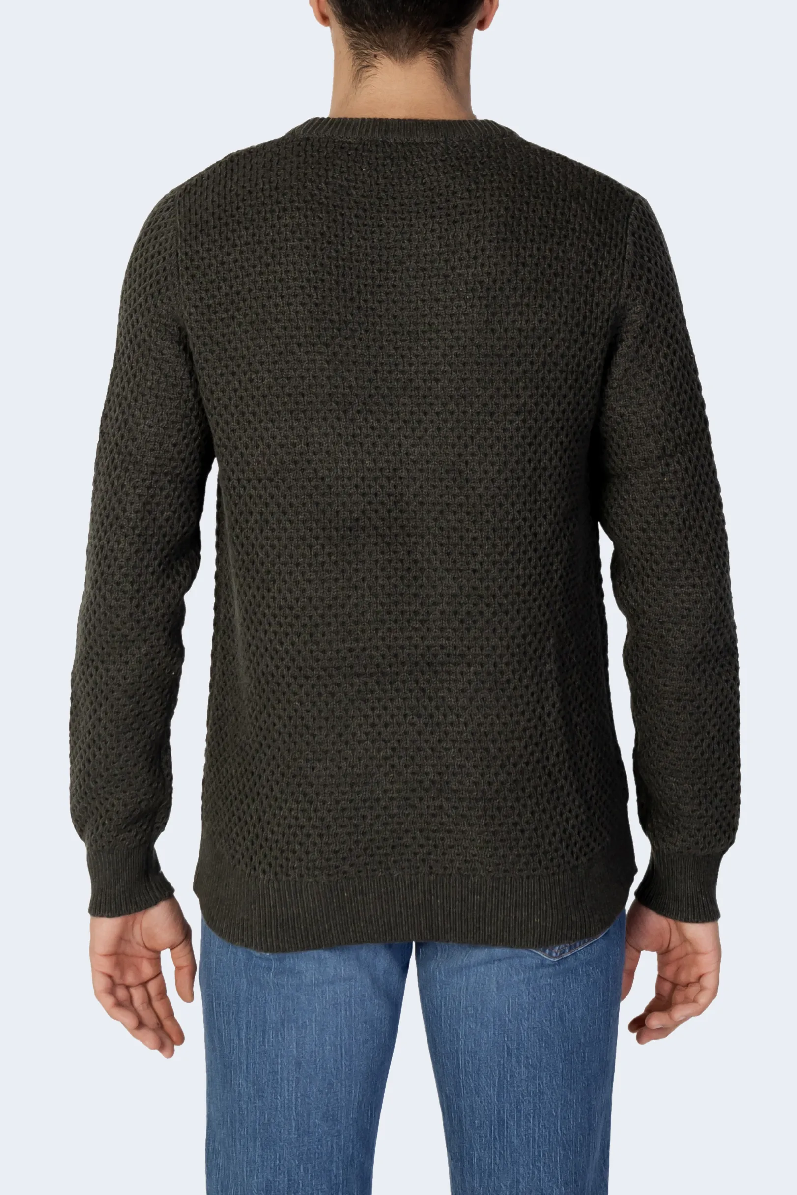 Maglione Selected slhoctavian ls honeycomb crew neck w Verde Scuro