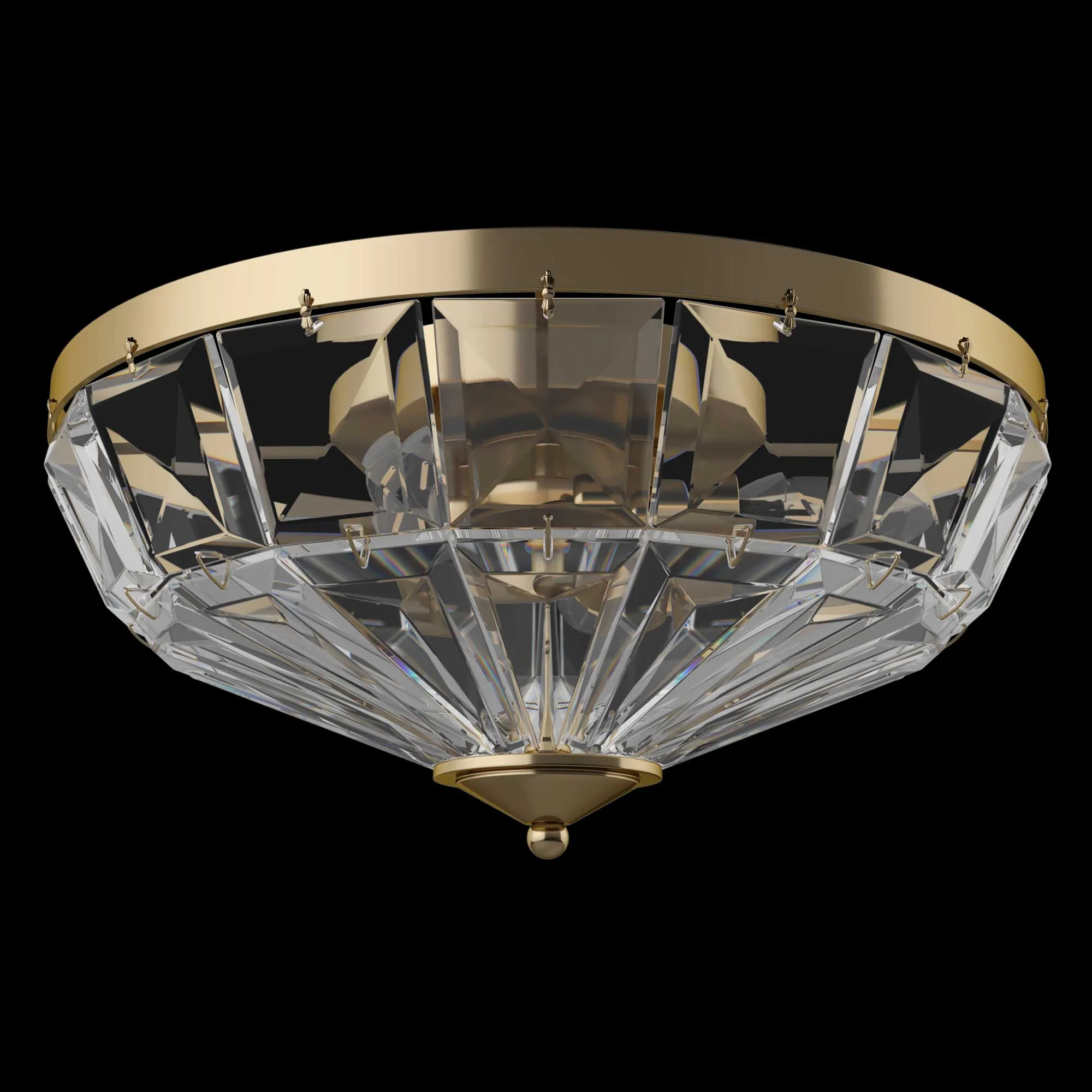 Maytoni  Lampada da soffitto piccola con struttura dorata e diffusori in vetro Facet - 60W