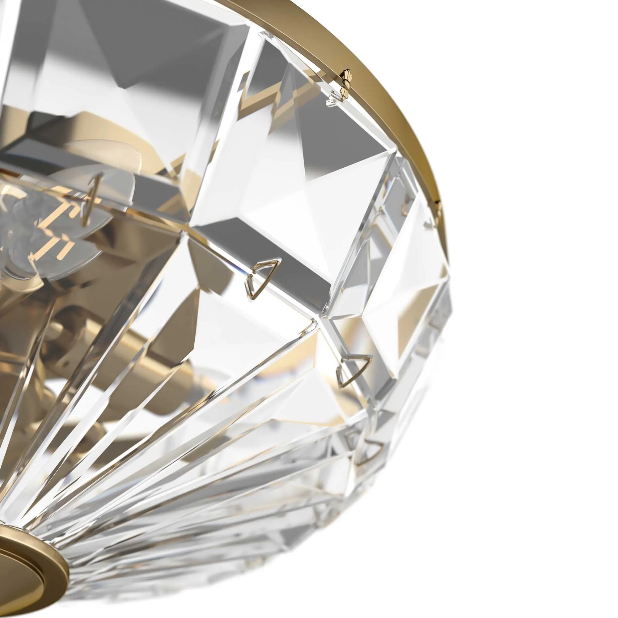 Maytoni  Lampada da soffitto piccola con struttura dorata e diffusori in vetro Facet - 60W