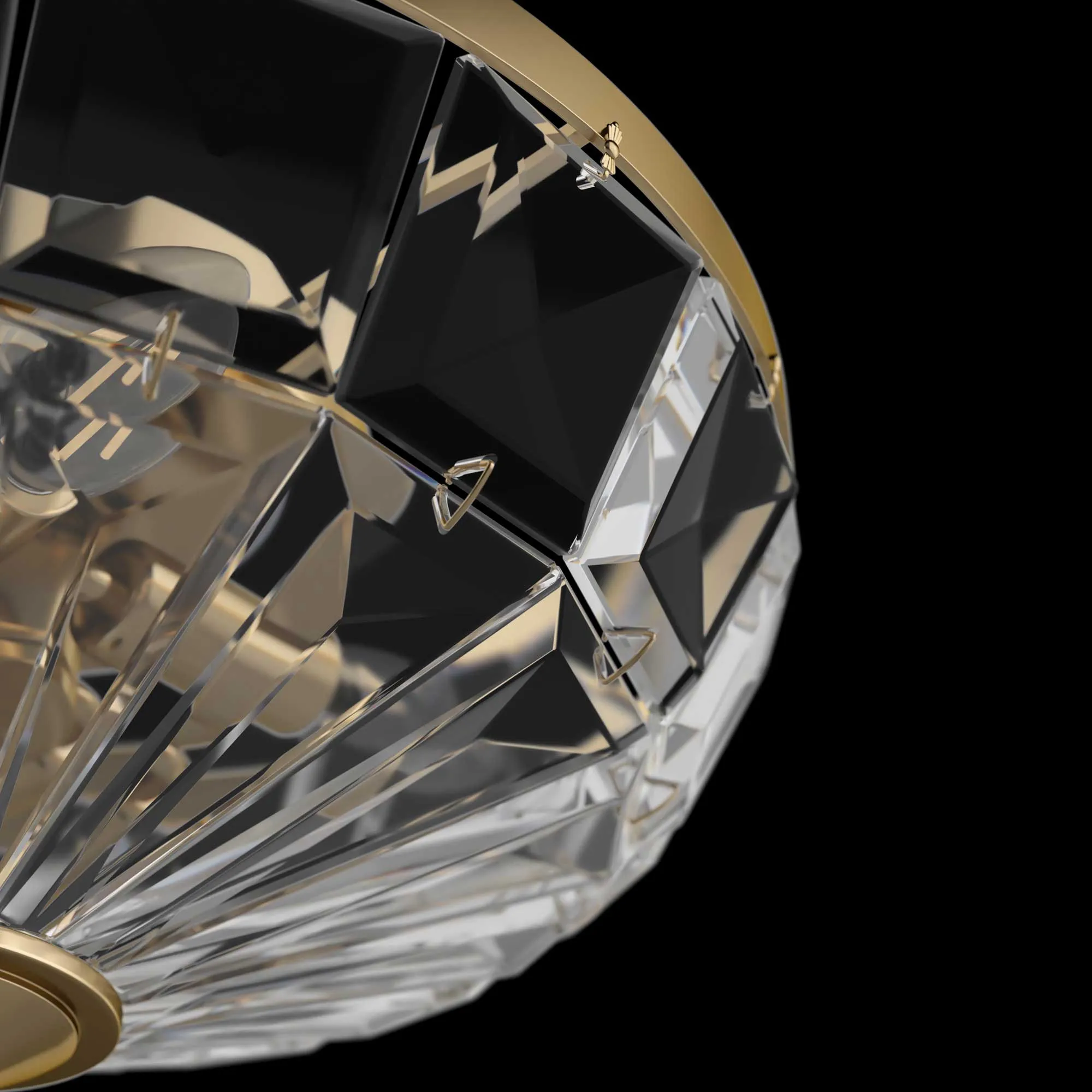 Maytoni  Lampada da soffitto piccola con struttura dorata e diffusori in vetro Facet - 60W