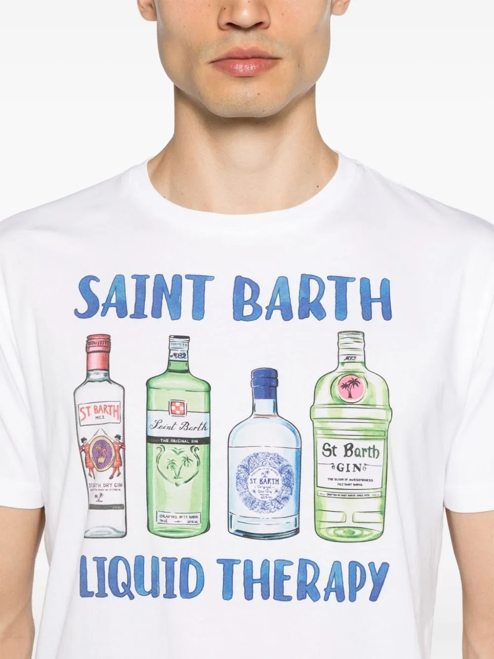 Mc2 Saint Barth T-shirt Bianco Uomo Liquid Therapy