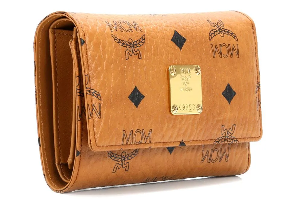  MCM Heritage Line Portafoglio pelle sintetica cognac  