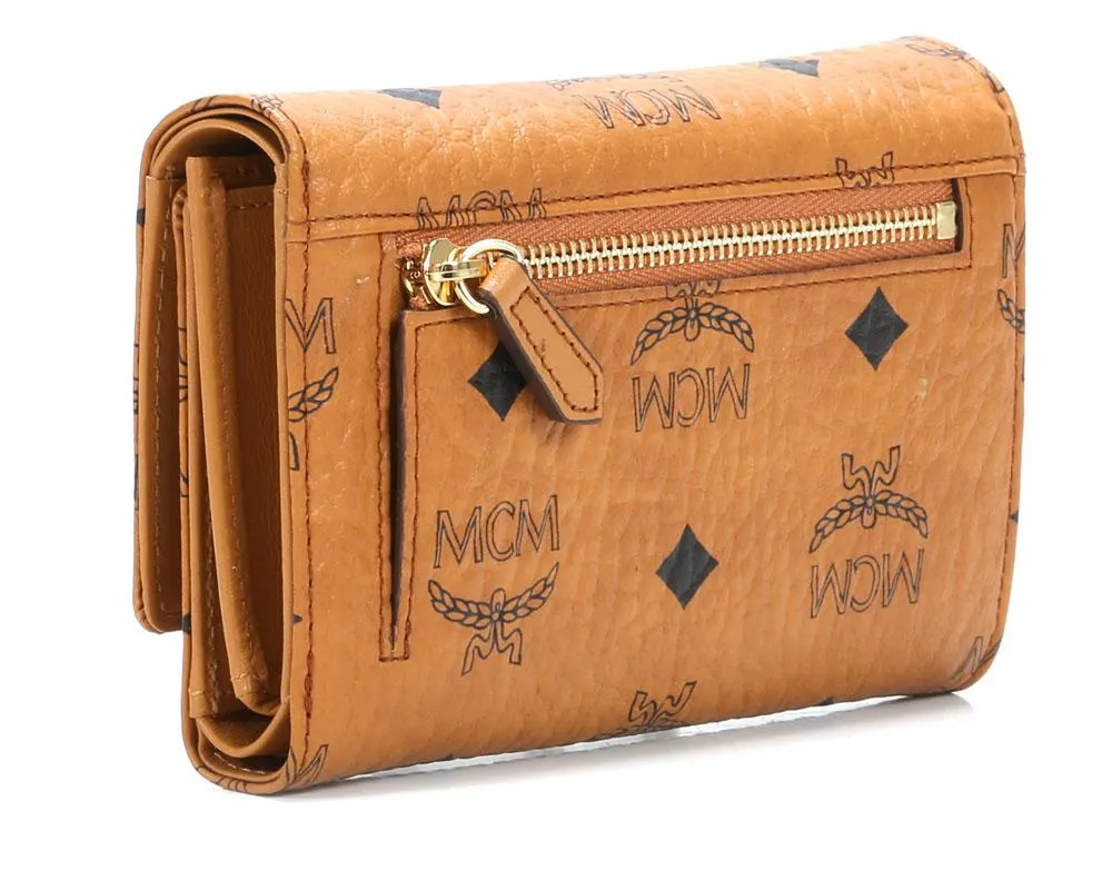  MCM Heritage Line Portafoglio pelle sintetica cognac  