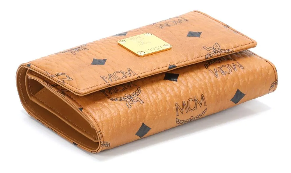  MCM Heritage Line Portafoglio pelle sintetica cognac  