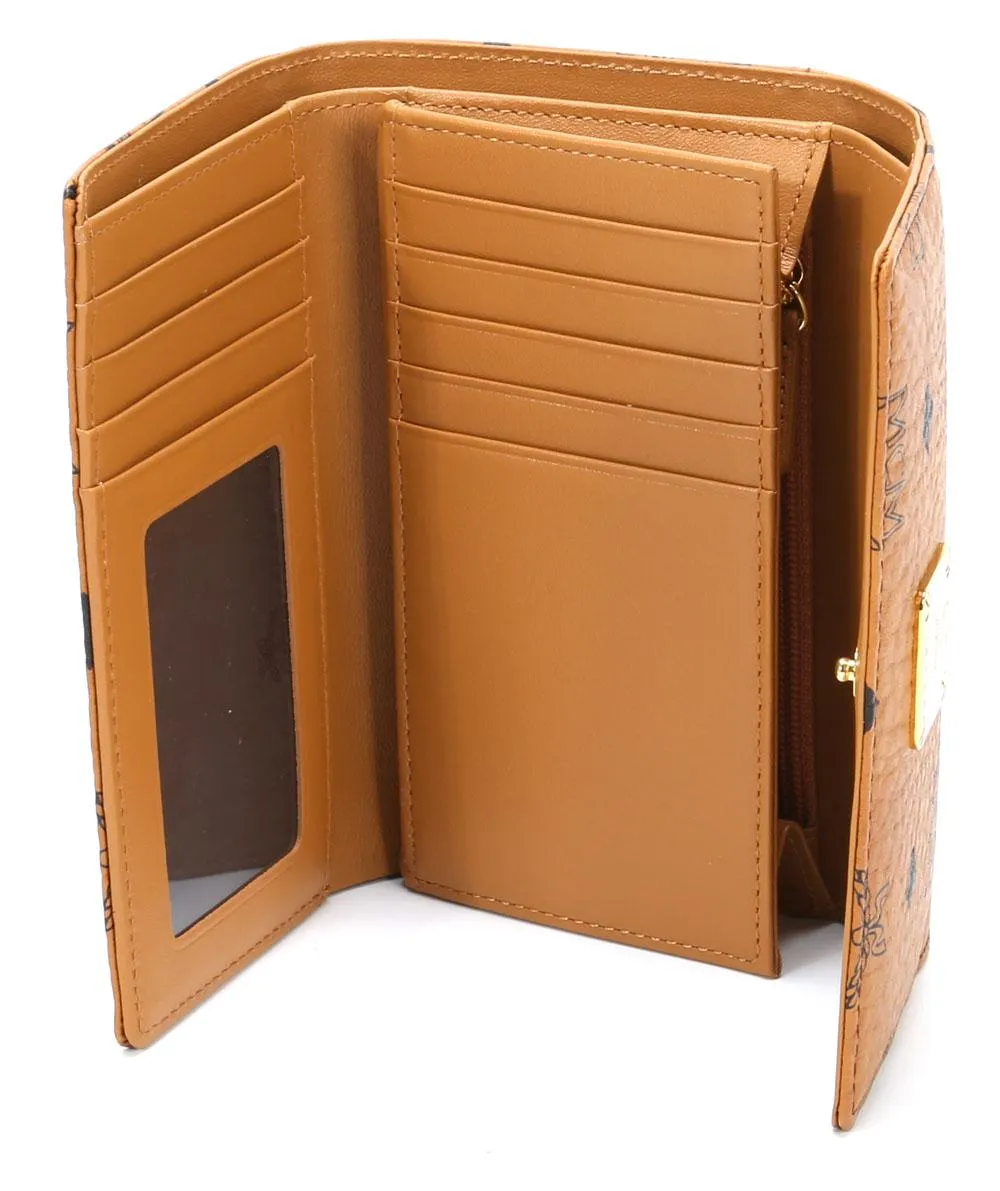  MCM Heritage Line Portafoglio pelle sintetica cognac  