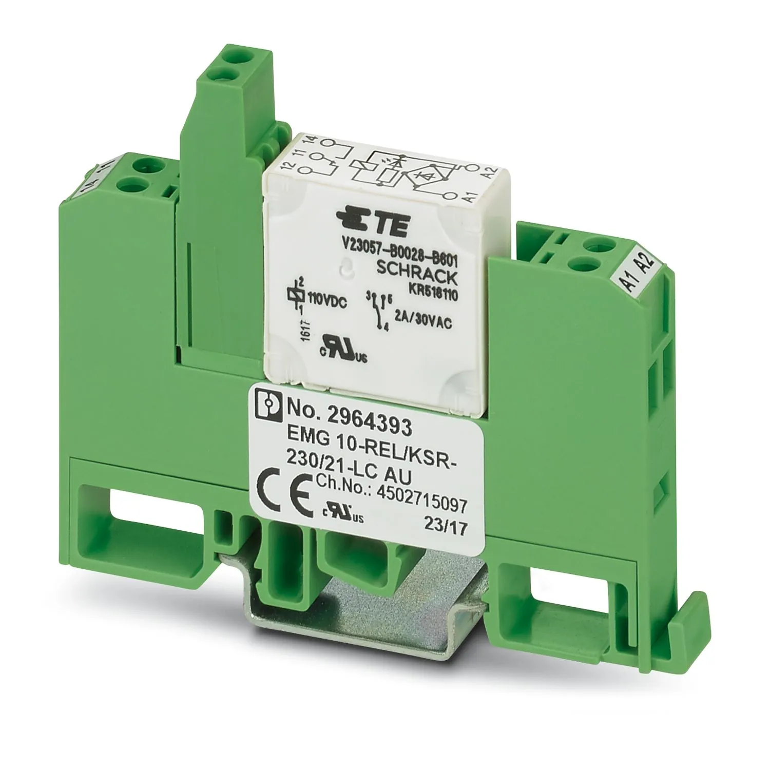 Modulo a relè Phoenix Contact serie EMG, bobina 230V, Guida DIN, contatti SPDT