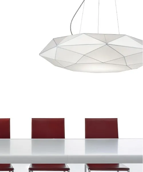 Morosini Diamond SO60 Lampadario 2 Luci Tessuto Bianco