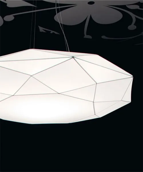 Morosini Diamond SO60 Lampadario 2 Luci Tessuto Bianco