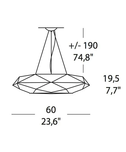 Morosini Diamond SO60 Lampadario 2 Luci Tessuto Bianco