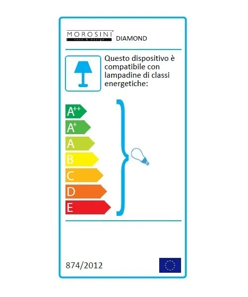 Morosini Diamond SO60 Lampadario 2 Luci Tessuto Bianco
