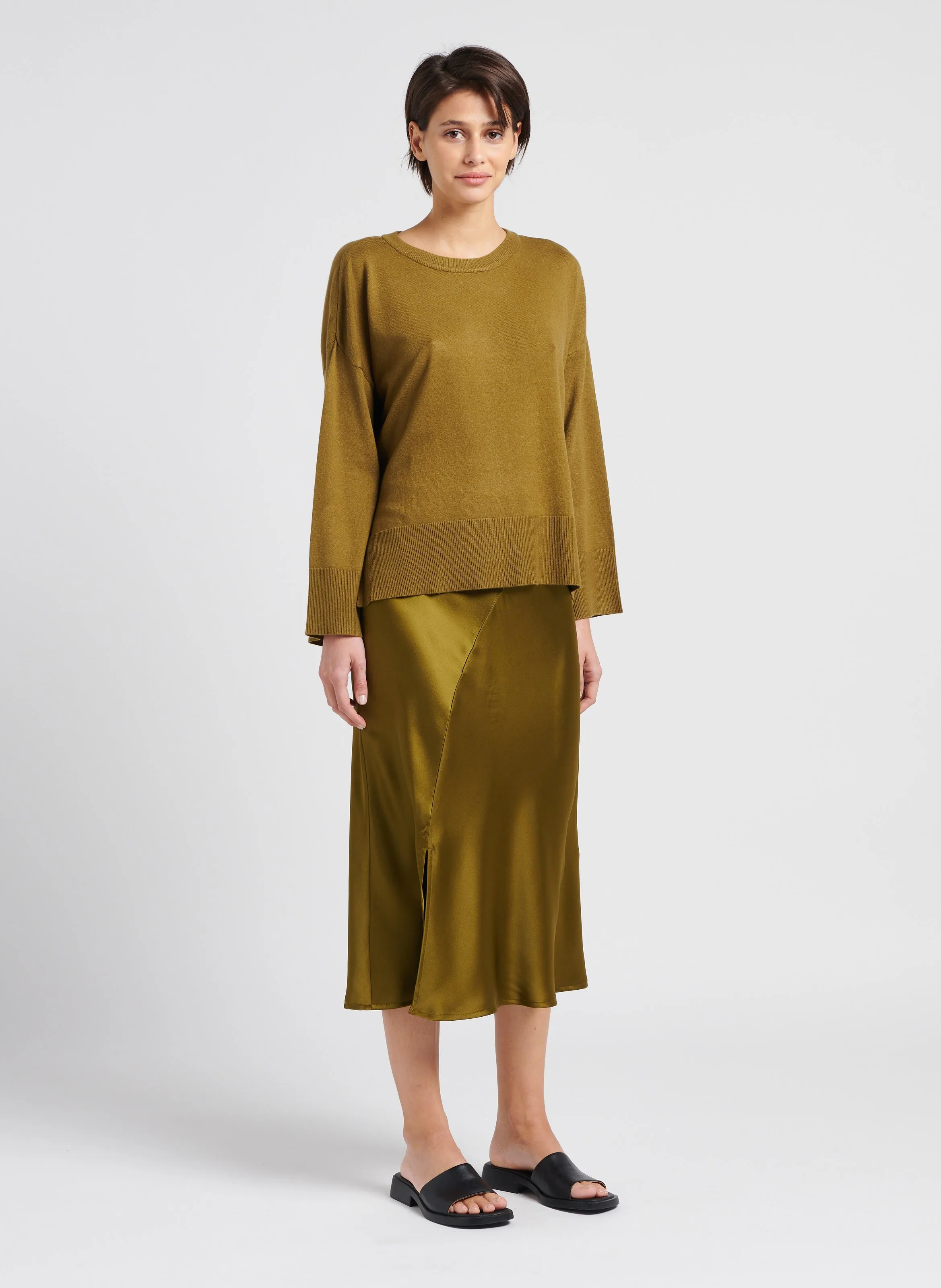  MOSS COPENHAGEN   DALINDA - Maglione scollo tondo in filato misto | Verde