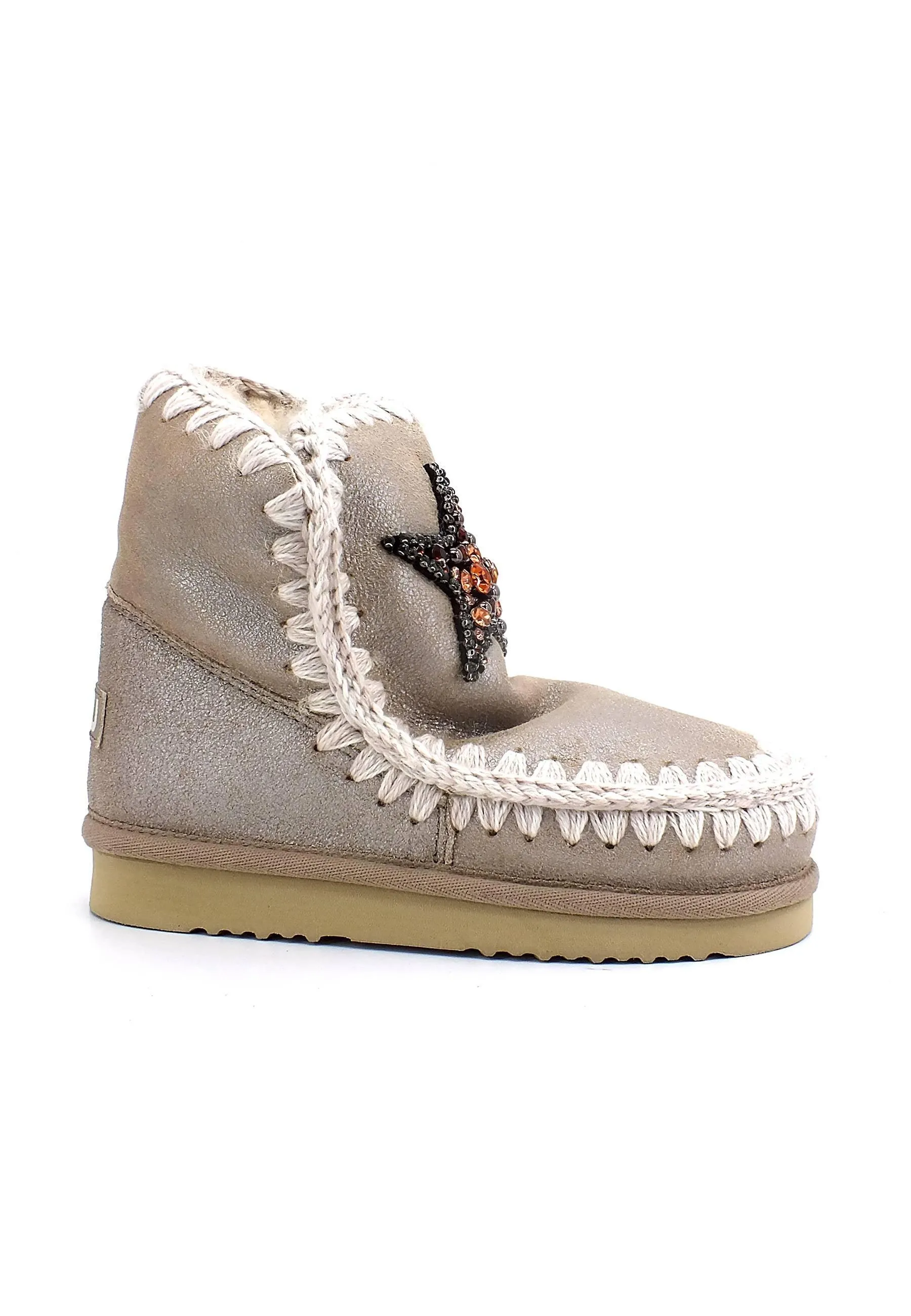 MOU Eskimo 18 Star Stivaletto Pelo Donna Stone Metallic