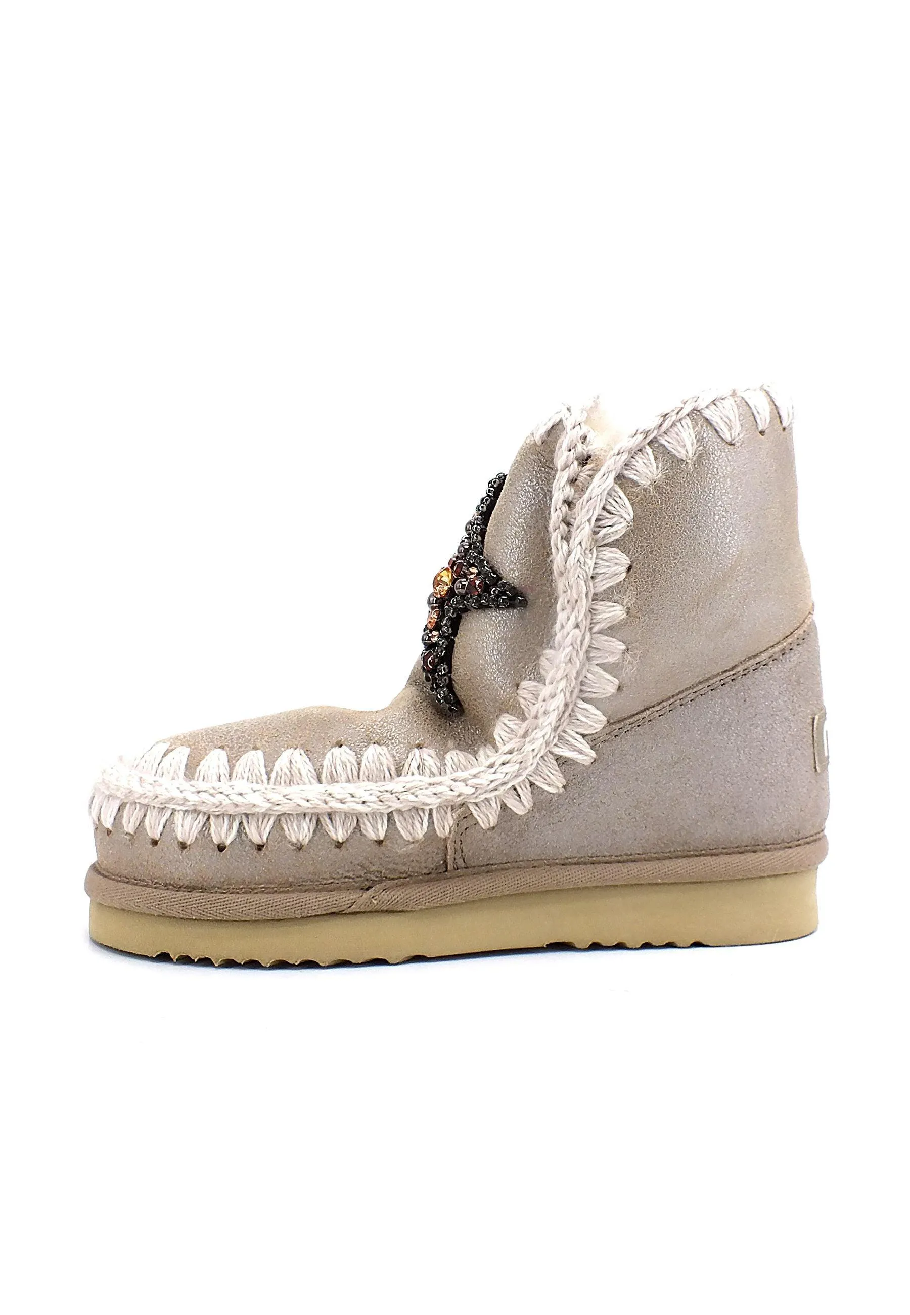 MOU Eskimo 18 Star Stivaletto Pelo Donna Stone Metallic