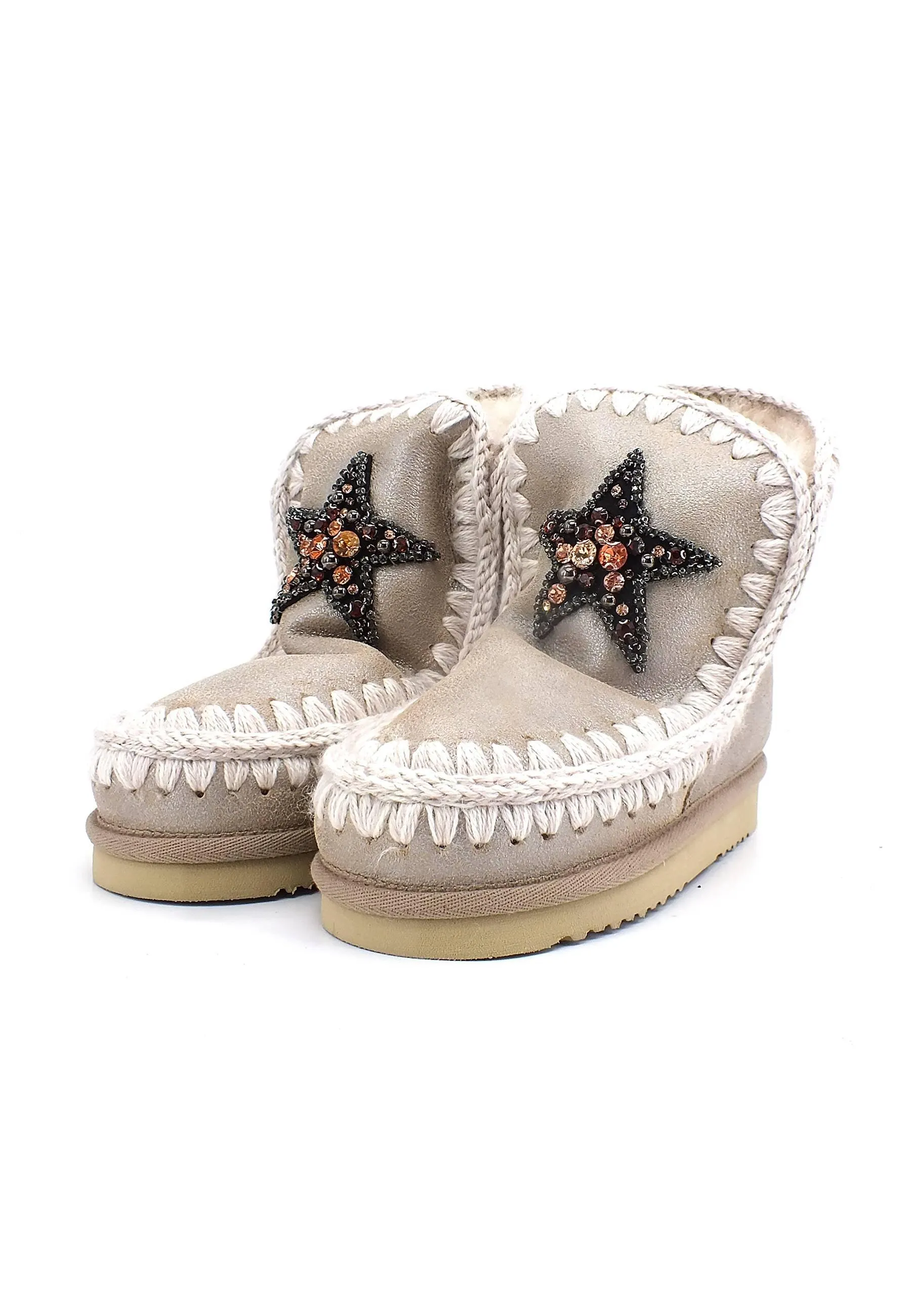 MOU Eskimo 18 Star Stivaletto Pelo Donna Stone Metallic