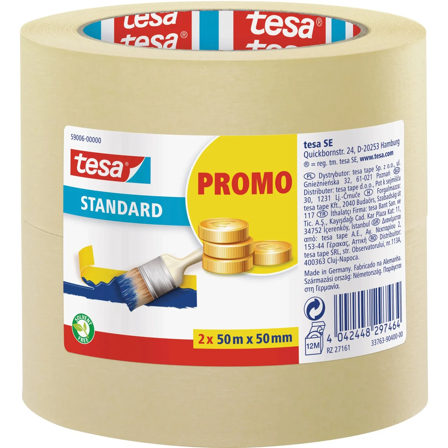 Nastro  adesivo in carta universale Tesa 50 mm x 50 m marrone 2 pz