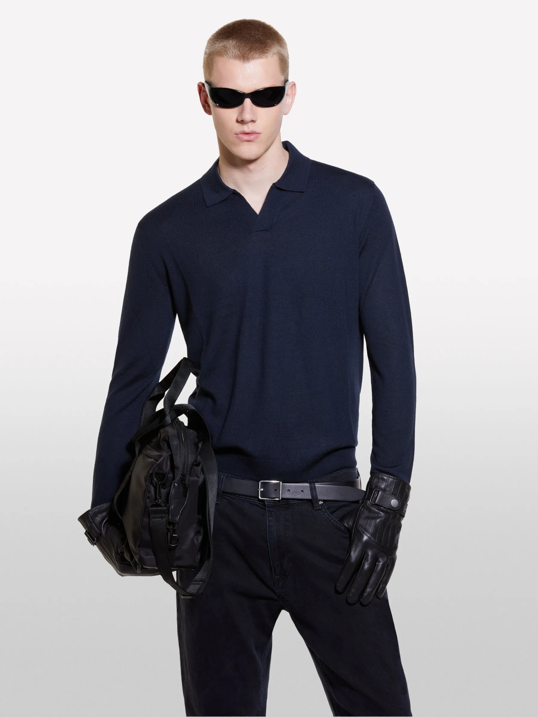 Nuovi arrivi      Polo in maglia blu scuro