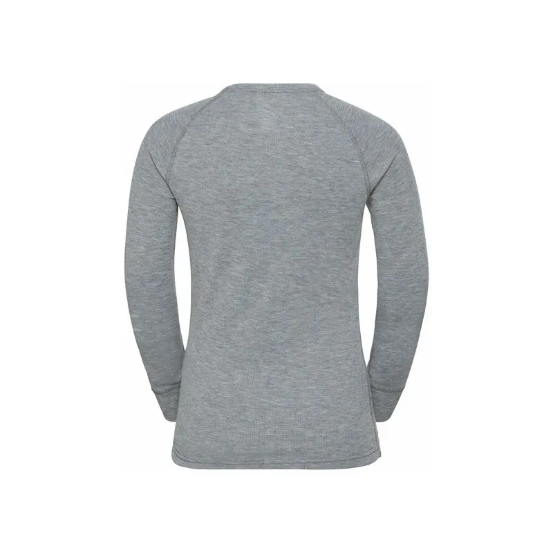 ODLO Active Active Warm Eco (grigio Melange) T-shirt tecnica maniche lunghe a maniche lunghe collo rotondo Bambino
