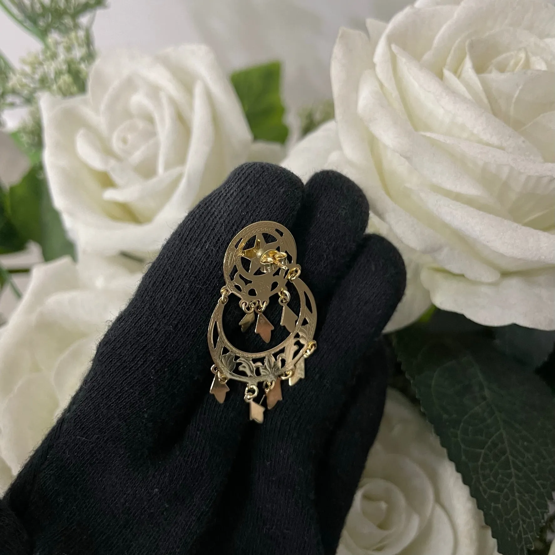 Orecchini pendente mandala oro