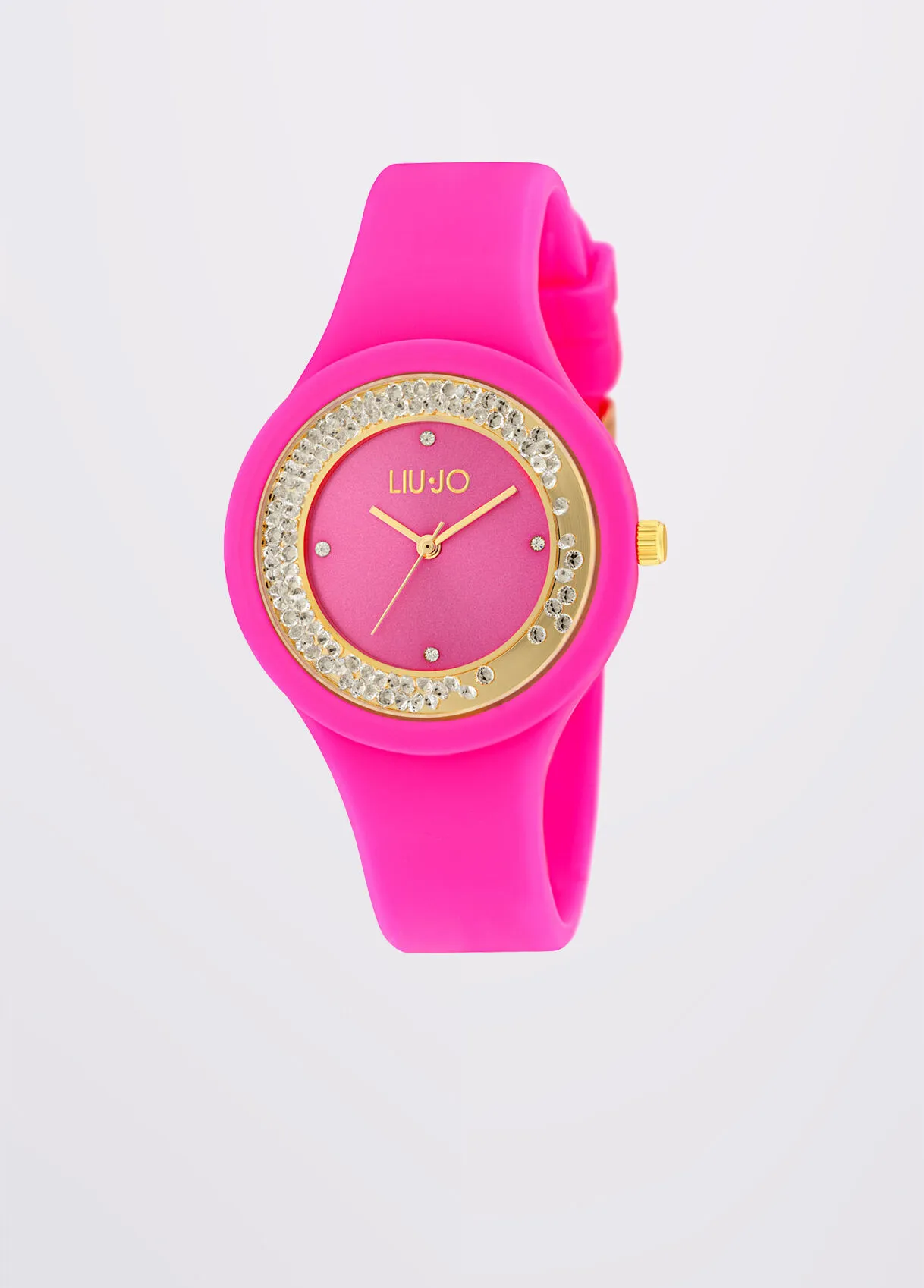 Orologio rosa in silicone con brill