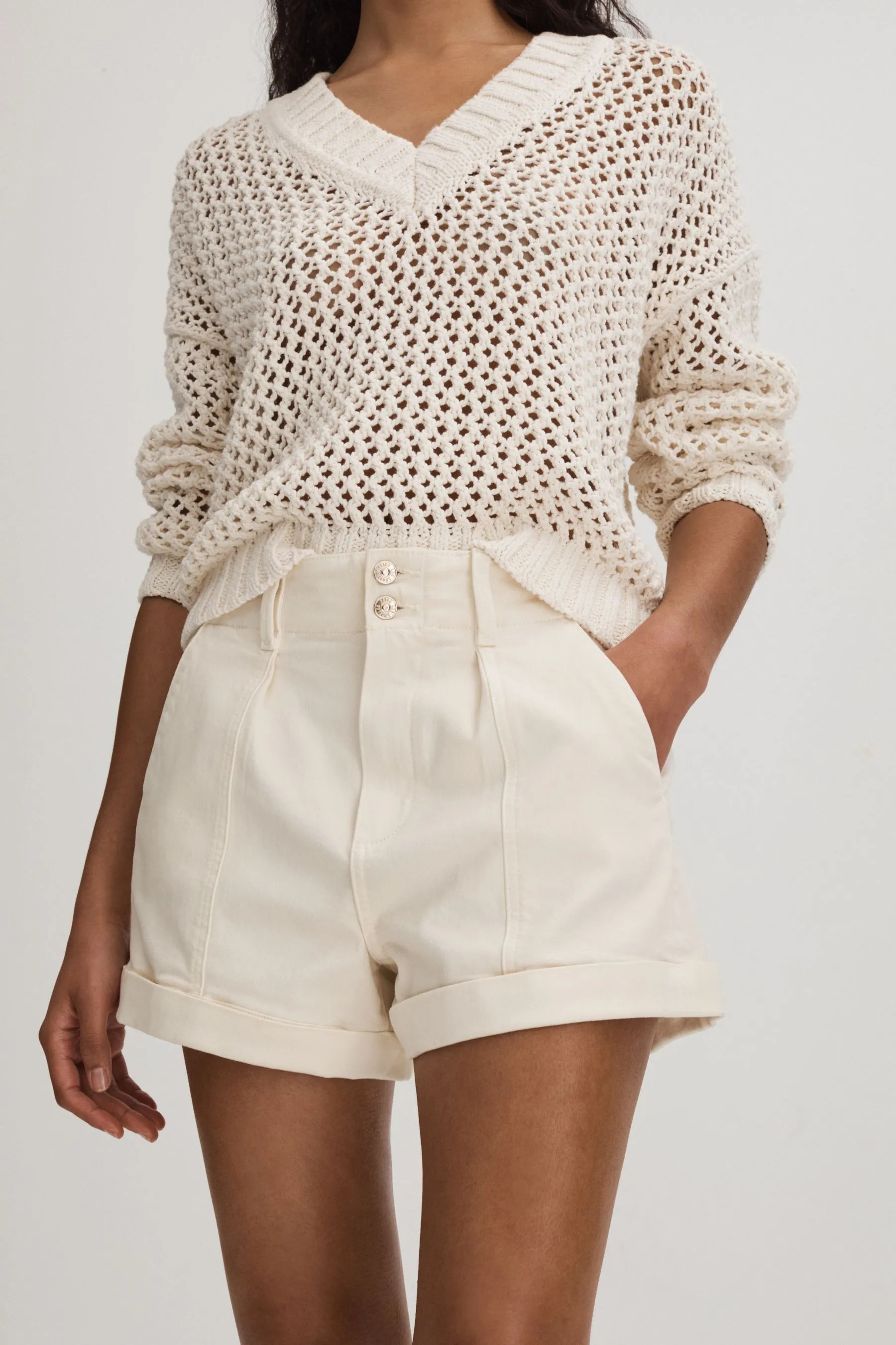Paige High Rise Shorts With Turned-Up Hems    