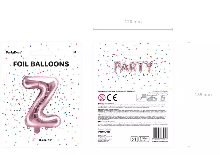 Palloncino foil Z oro rosa 35cm