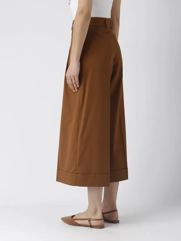 Pantalone donna PT Torino in cotone e seta stretch Tabacco