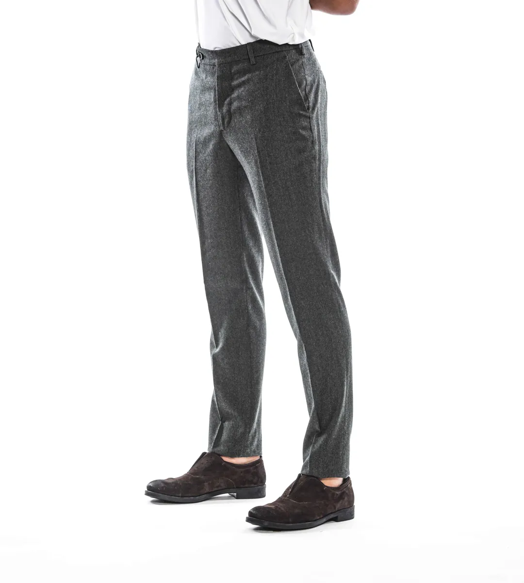 Pantalone in flanella di lana REDA verde militare | BERWICH