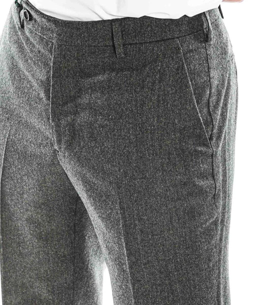 Pantalone in flanella di lana REDA verde militare | BERWICH
