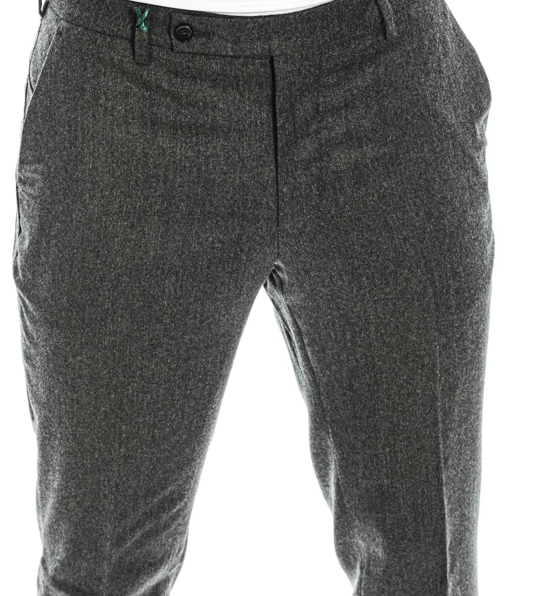 Pantalone in flanella di lana REDA verde militare | BERWICH
