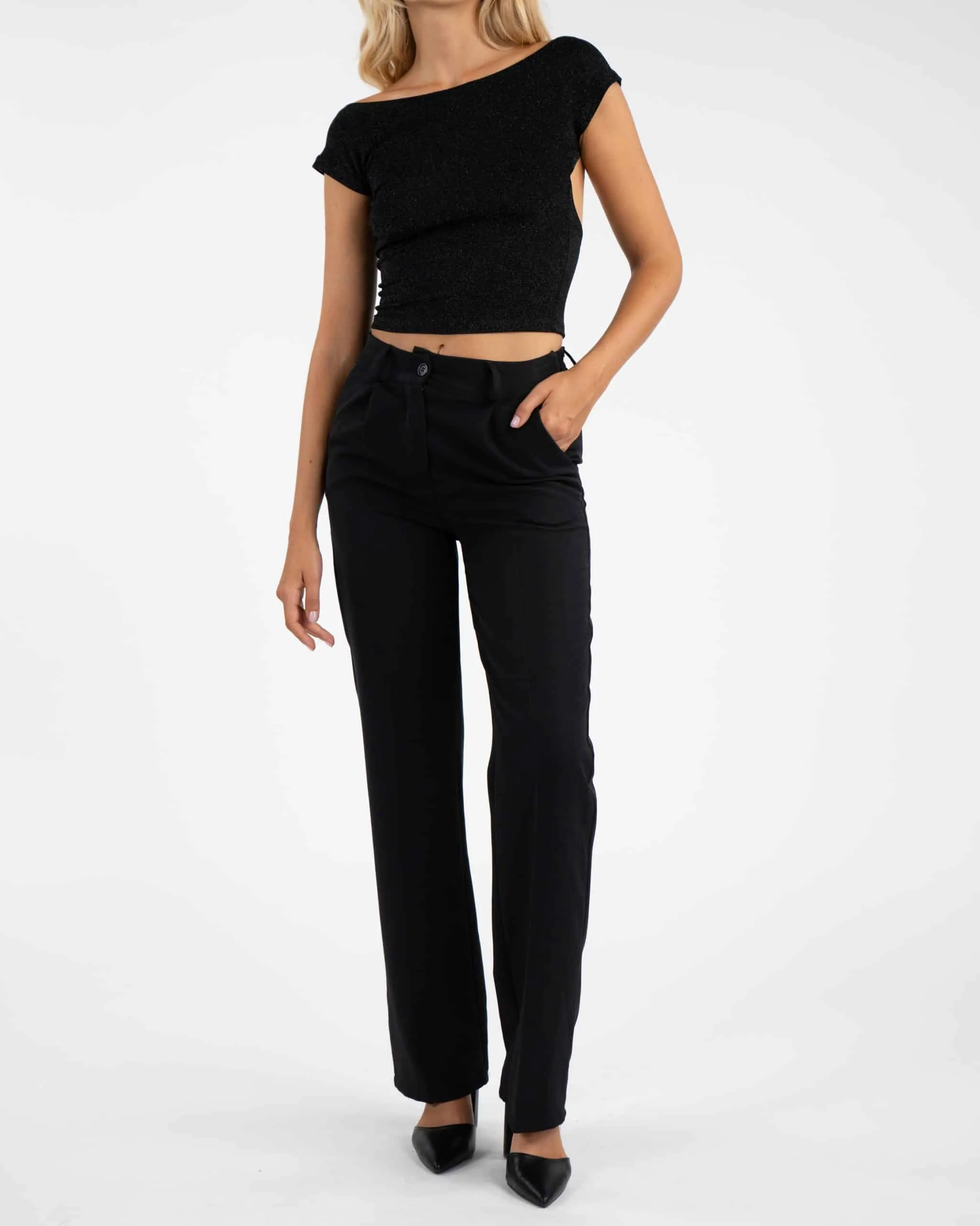 Pantaloni a palazzo - NERO
