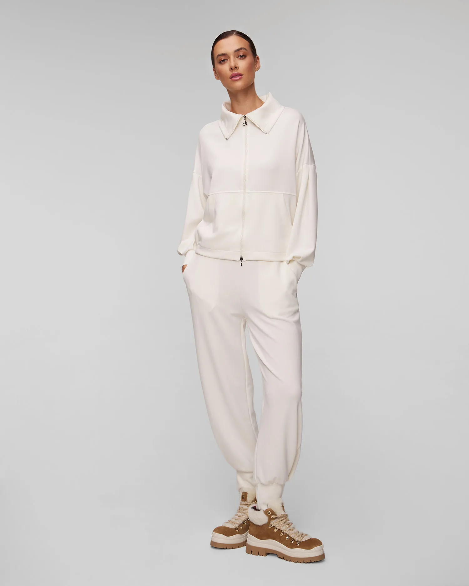 Pantaloni bianchi in modal da donna Deha D12008-18001