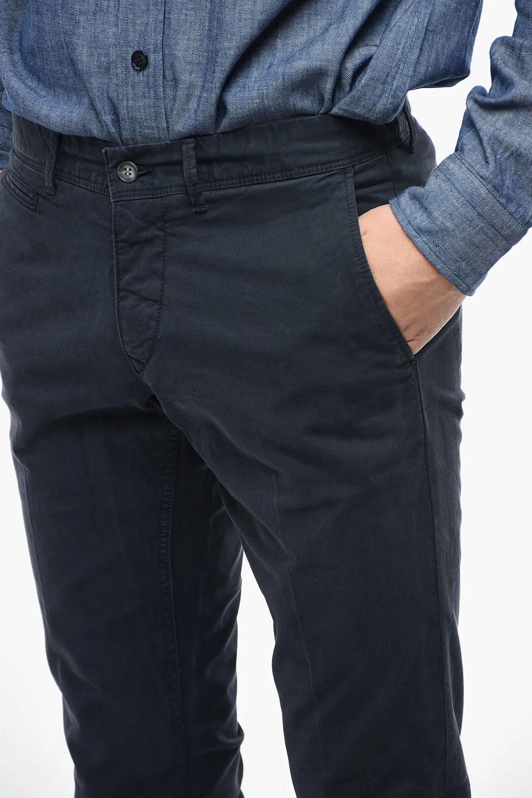 Pantaloni Chino Slim Fit in Cotone Stretch