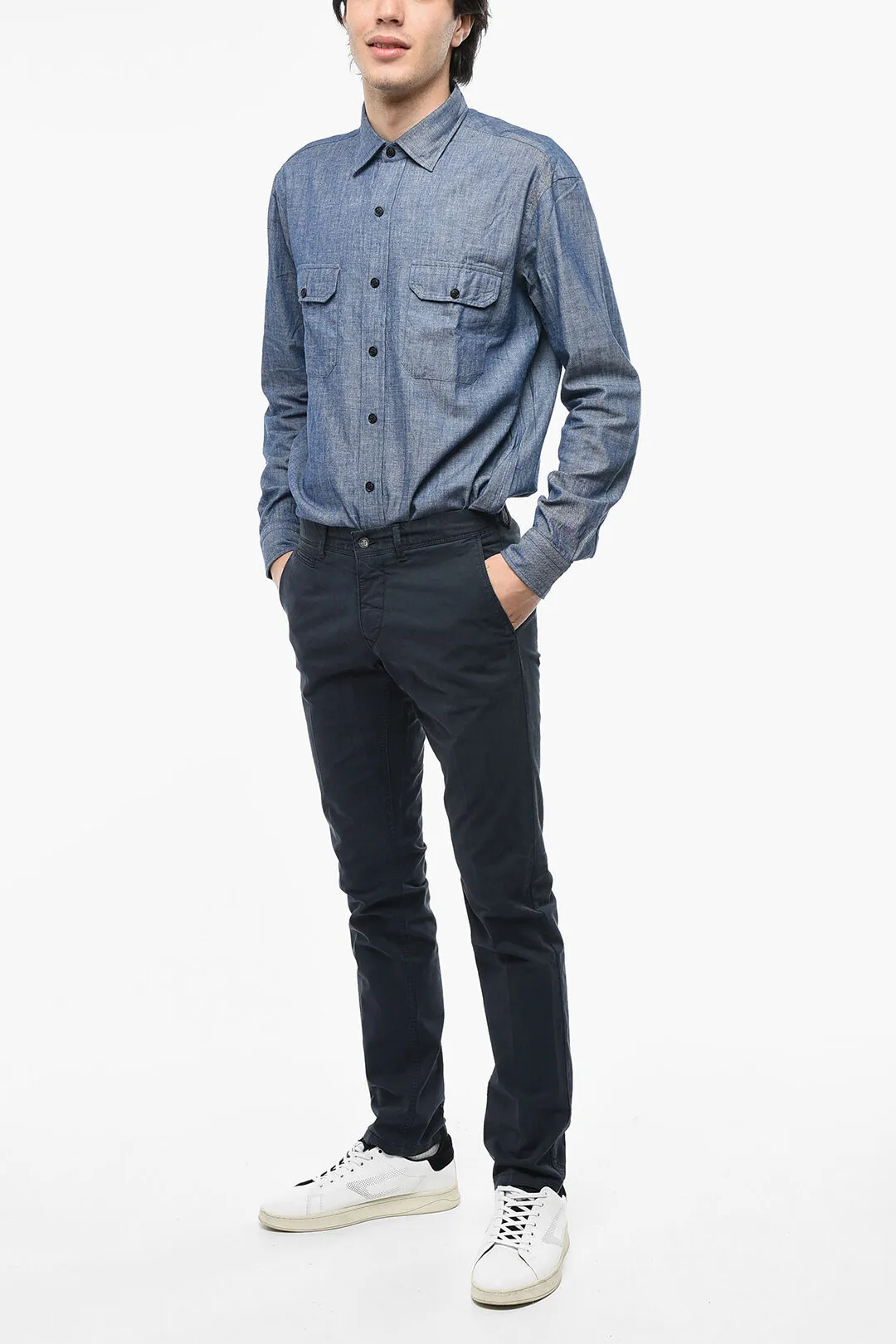 Pantaloni Chino Slim Fit in Cotone Stretch