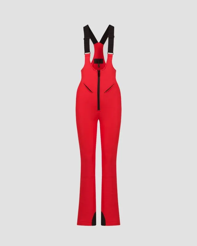 Pantaloni rossi da sci con bretelle Goldbergh Phoebe