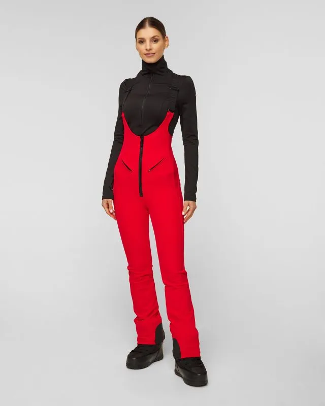 Pantaloni rossi da sci con bretelle Goldbergh Phoebe