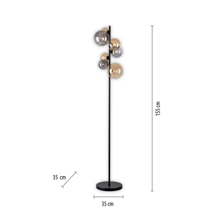 Paul Neuhaus POPSICLE Lampada da terra LED Nero, 7-Luci