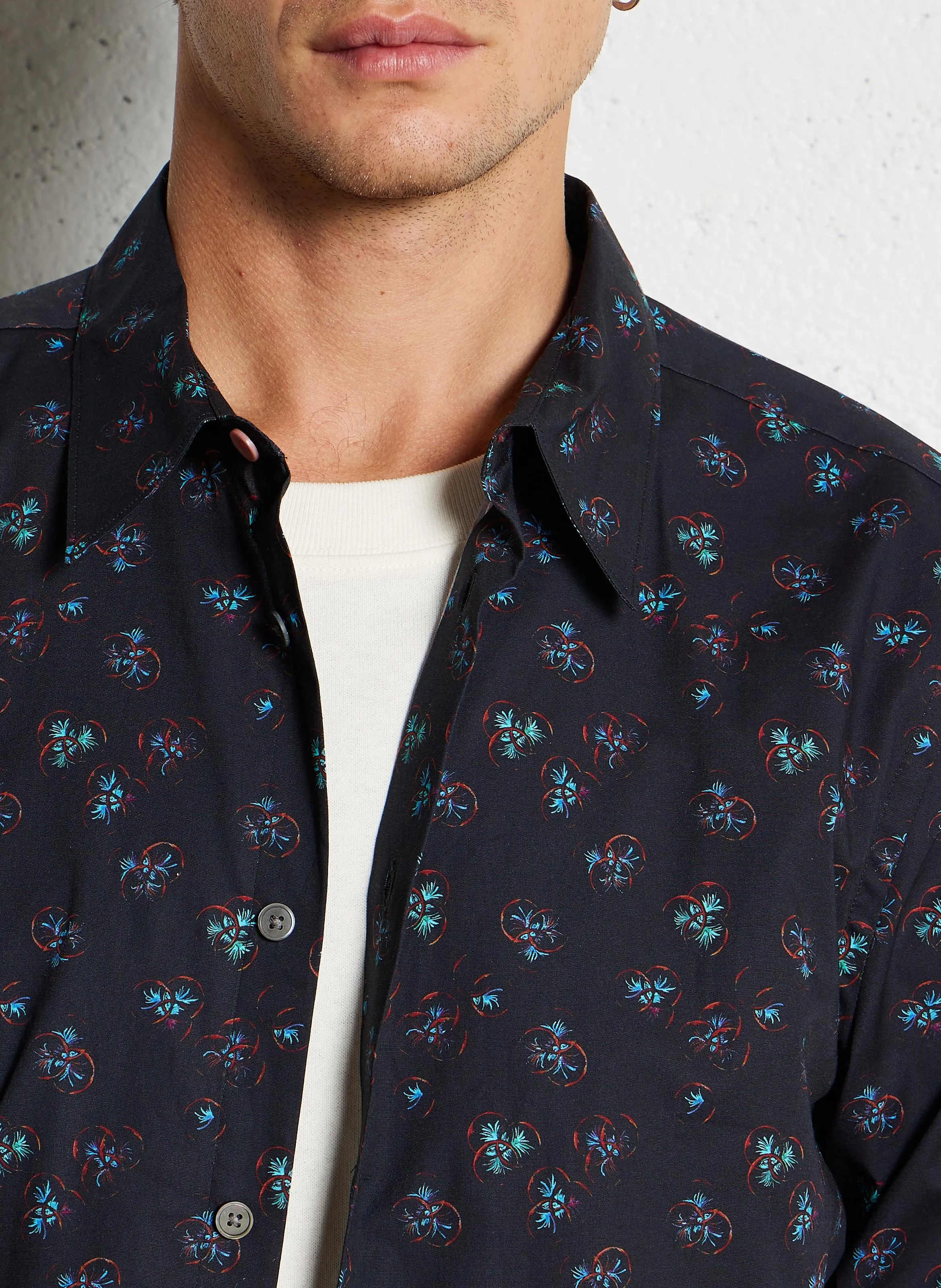  PAUL SMITH   Camicia collo classico in misto cotone bio | Nero