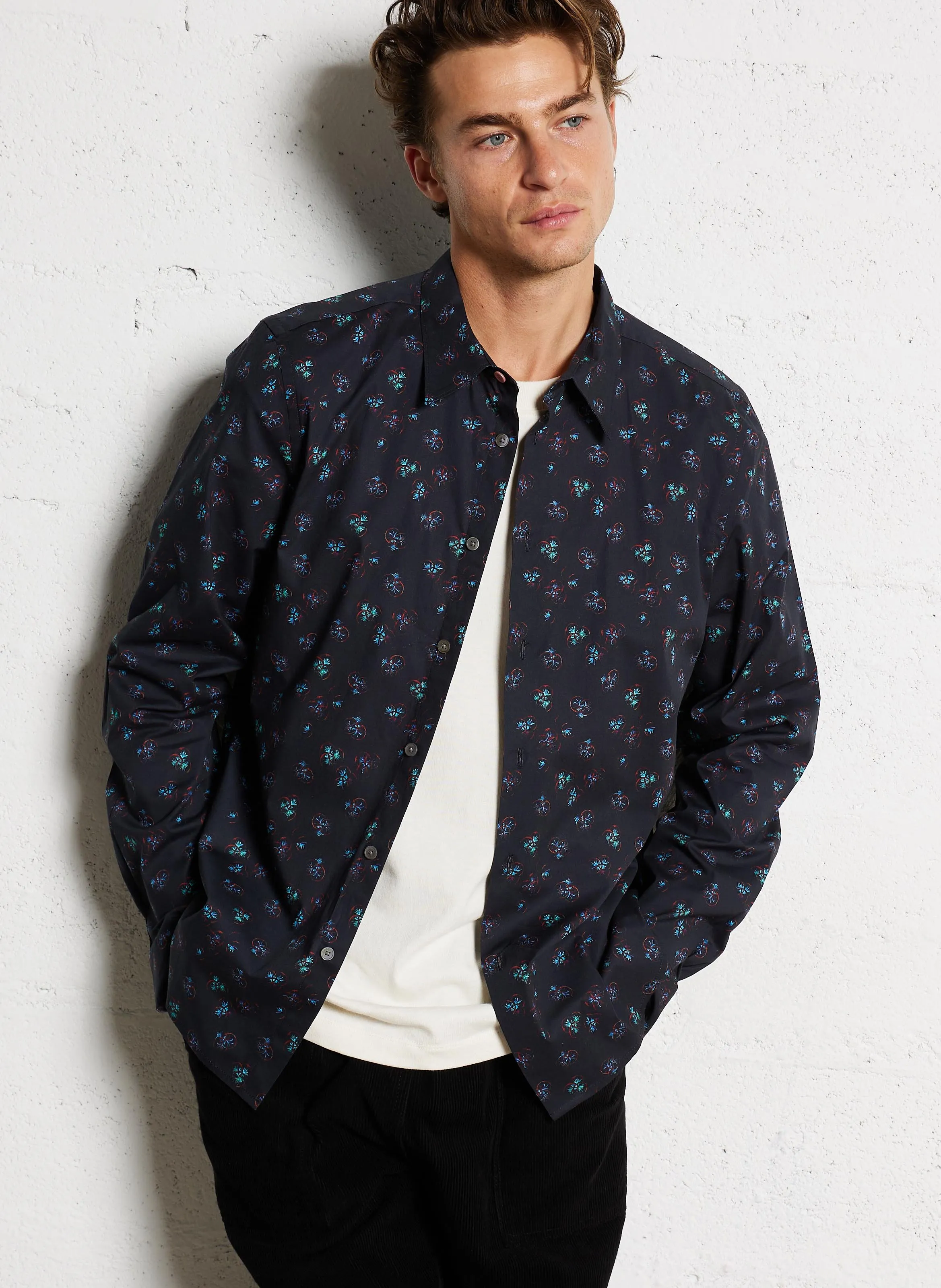  PAUL SMITH   Camicia collo classico in misto cotone bio | Nero