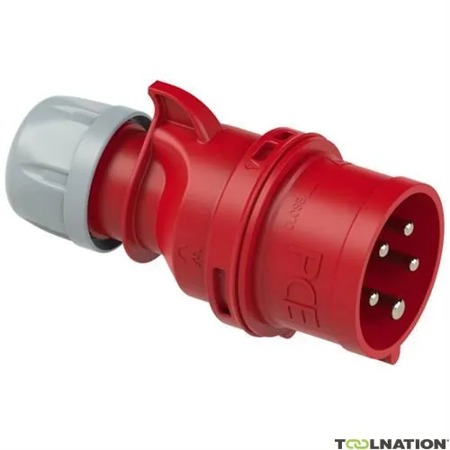 PCE 41.031 Spina CEE 16A - 400V - 5P - IP44 - 6h - rossa con cambio di fase