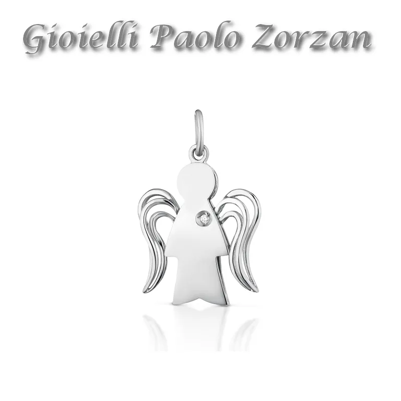 Pendente Angelo di Roberto Giannotti in oro bianco e brillante  Ref. PZ638