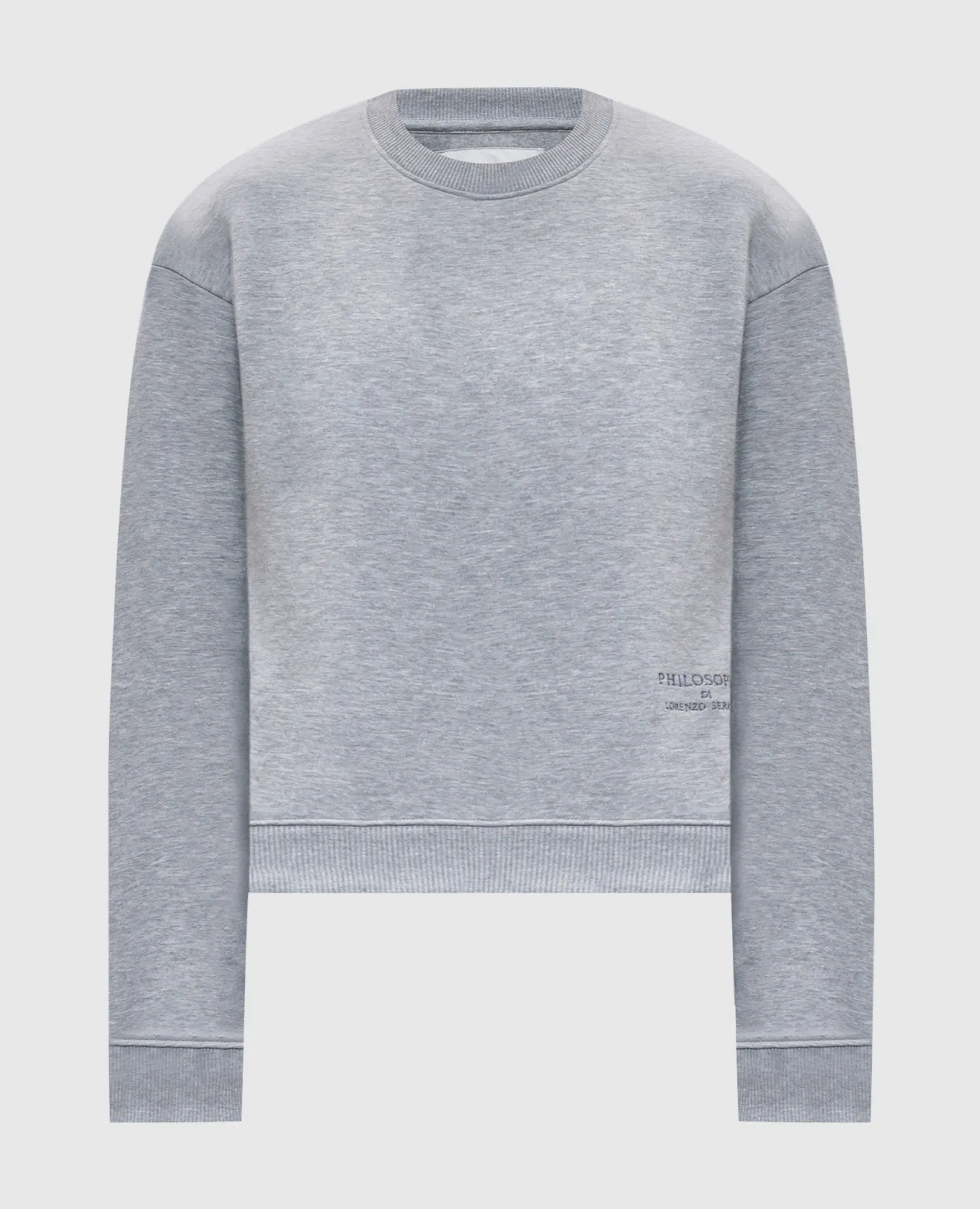 Philosophy di Lorenzo Serafini Felpa grigio melange con ricamo logo A17035749