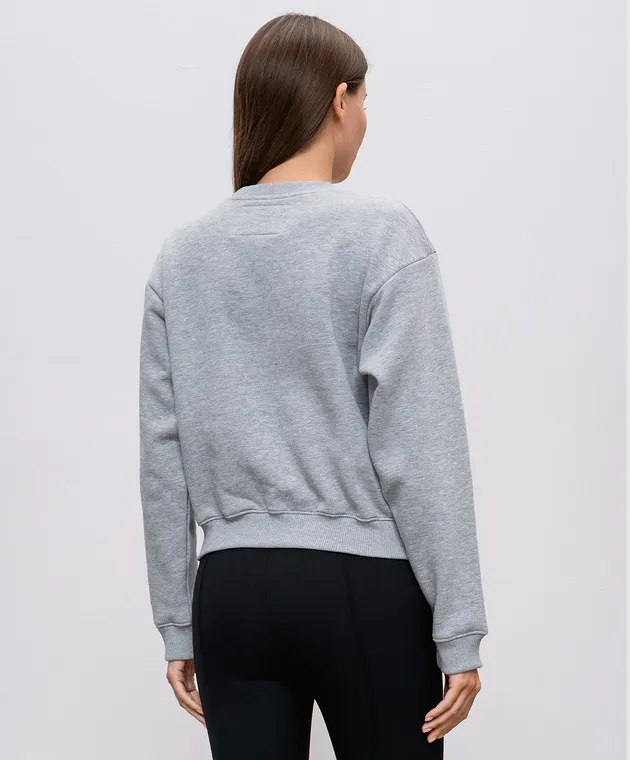 Philosophy di Lorenzo Serafini Felpa grigio melange con ricamo logo A17035749