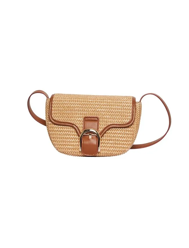 PiecesLuna Mix Cross Body borsa paglia donna