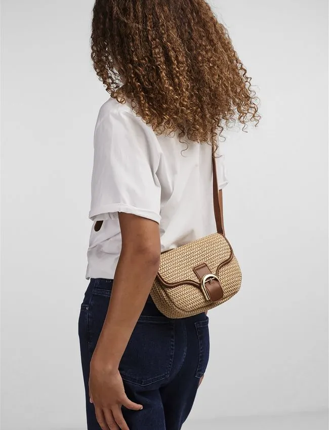 PiecesLuna Mix Cross Body borsa paglia donna