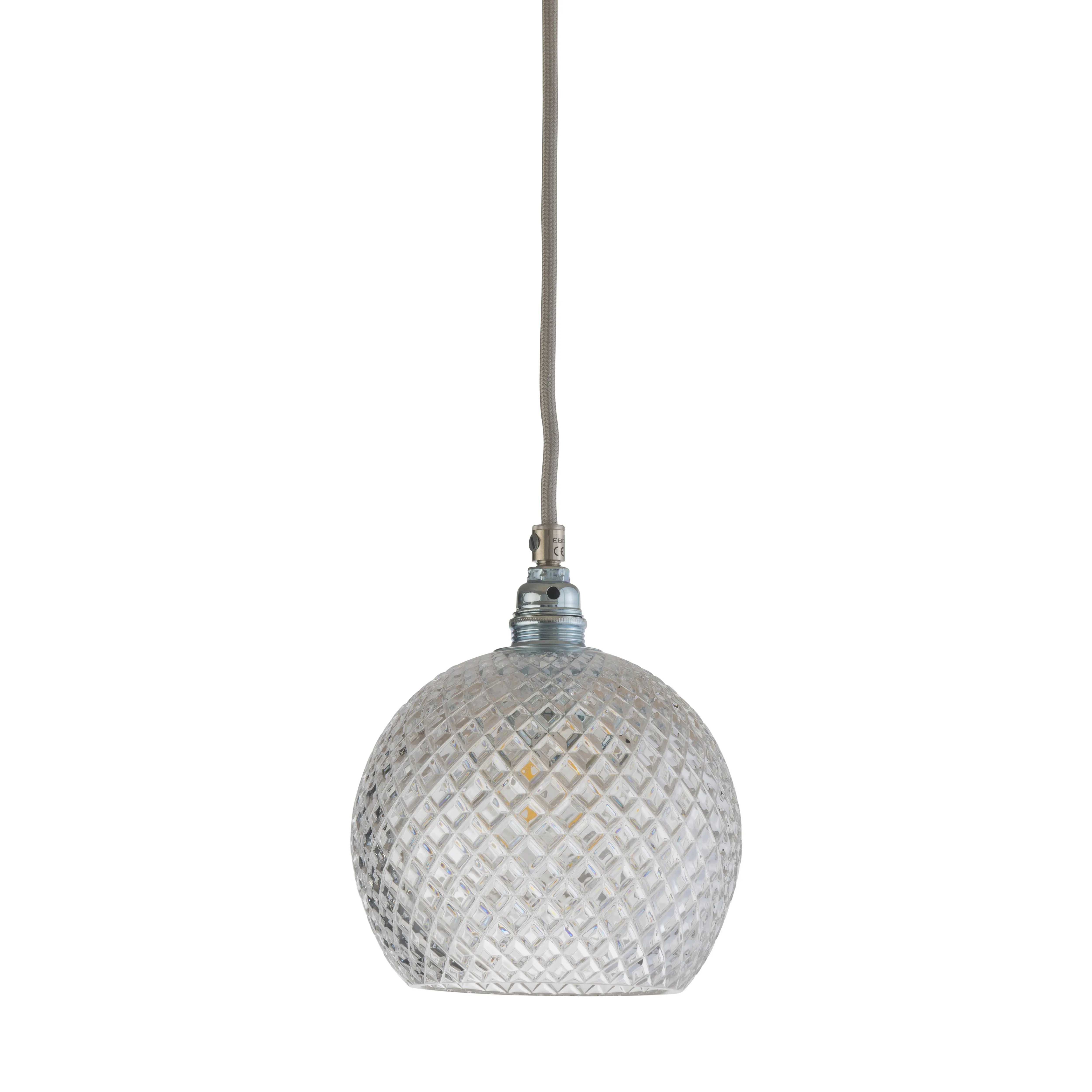 Plafoniera Chrystal Ø 15,5 cm.jn{font-size:18px}piccolo + cordino argentato