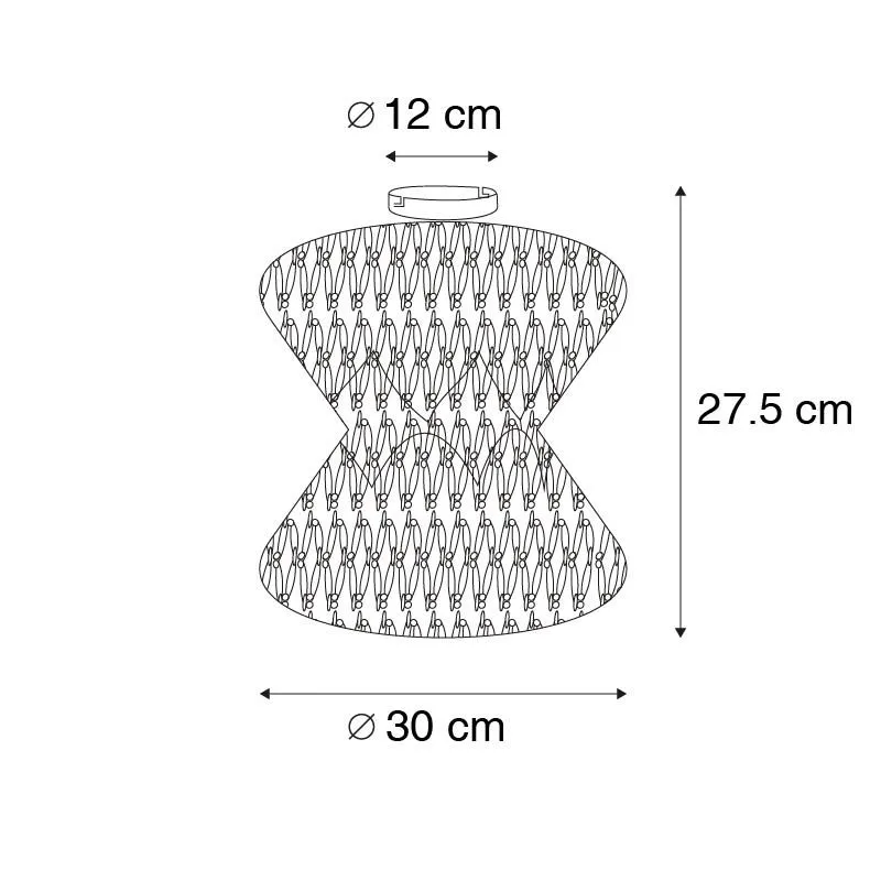 Plafoniera orientale grigia 30 cm - Leonard