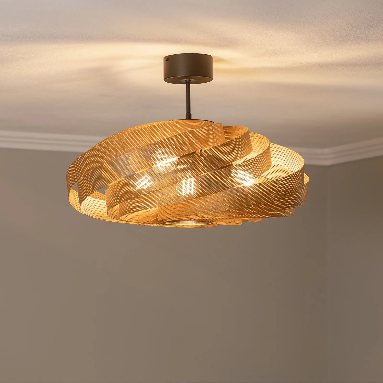Plafoniera Vento, colore oro, Ø 60 cm